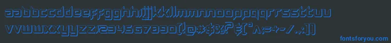 Hollowpoint3D Font – Blue Fonts on Black Background