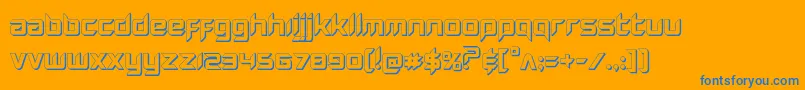 Fonte Hollowpoint3D – fontes azuis em um fundo laranja