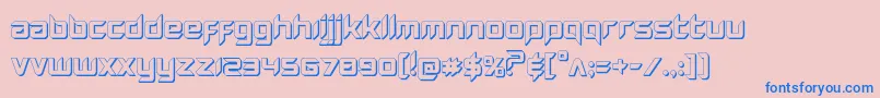 Hollowpoint3D Font – Blue Fonts on Pink Background