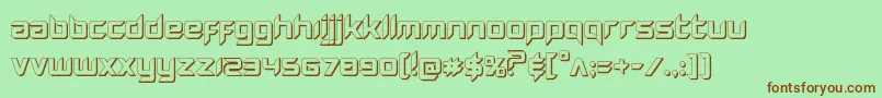 Fonte Hollowpoint3D – fontes marrons em um fundo verde