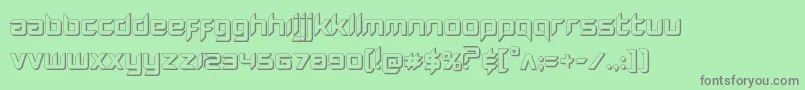 Hollowpoint3D-Schriftart – Graue Schriften auf grünem Hintergrund