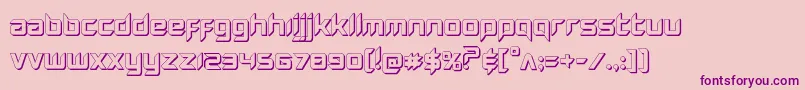 Hollowpoint3D-Schriftart – Violette Schriften auf rosa Hintergrund