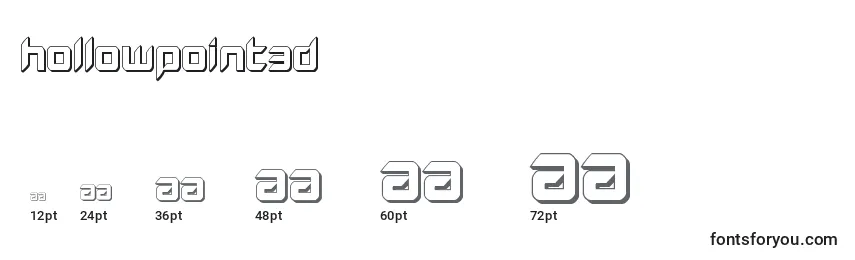 Hollowpoint3D Font Sizes