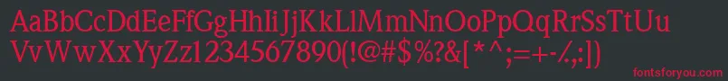 Quintessencemediumssk Font – Red Fonts on Black Background