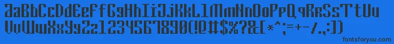 CyrillicPixel7 Font – Black Fonts on Blue Background