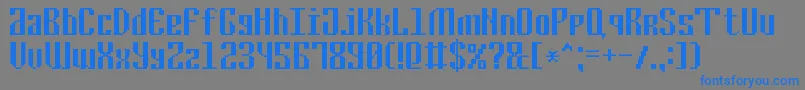 CyrillicPixel7 Font – Blue Fonts on Gray Background