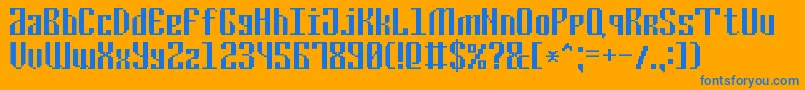 Шрифт CyrillicPixel7 – синие шрифты на оранжевом фоне