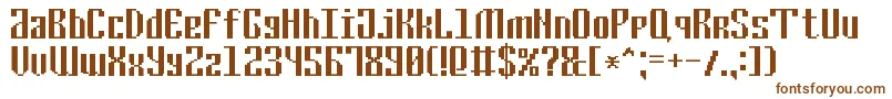 CyrillicPixel7-fontti – ruskeat fontit valkoisella taustalla