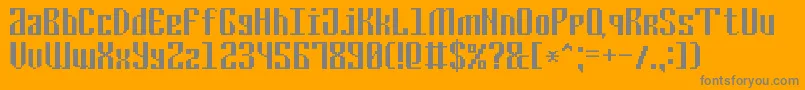 CyrillicPixel7-Schriftart – Graue Schriften auf orangefarbenem Hintergrund