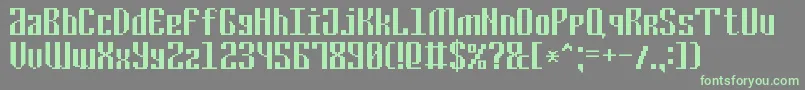 CyrillicPixel7 Font – Green Fonts on Gray Background