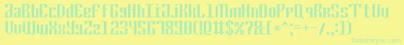 Police CyrillicPixel7 – polices vertes sur fond jaune