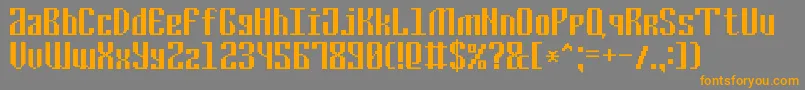 CyrillicPixel7 Font – Orange Fonts on Gray Background
