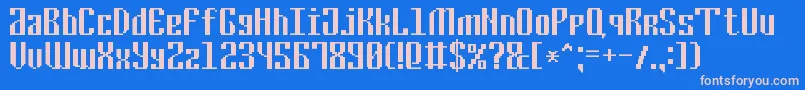 CyrillicPixel7 Font – Pink Fonts on Blue Background