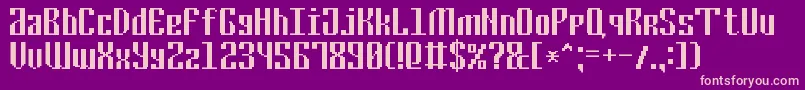 CyrillicPixel7 Font – Pink Fonts on Purple Background