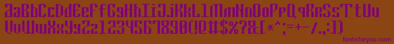 CyrillicPixel7 Font – Purple Fonts on Brown Background