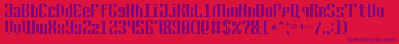 CyrillicPixel7-Schriftart – Violette Schriften auf rotem Hintergrund