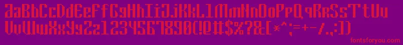 Fonte CyrillicPixel7 – fontes vermelhas em um fundo violeta