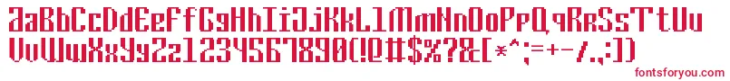 CyrillicPixel7 Font – Red Fonts on White Background