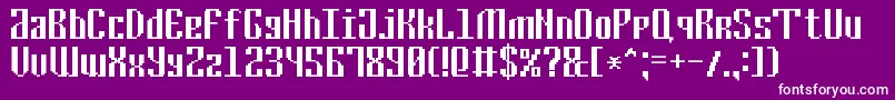 CyrillicPixel7 Font – White Fonts on Purple Background