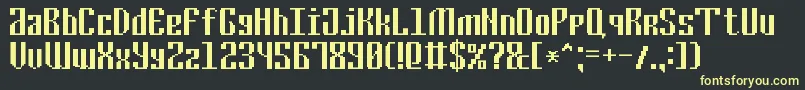 Fonte CyrillicPixel7 – fontes amarelas em um fundo preto