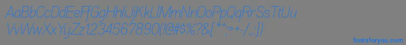 フォントAkazanltItalic – 灰色の背景に青い文字