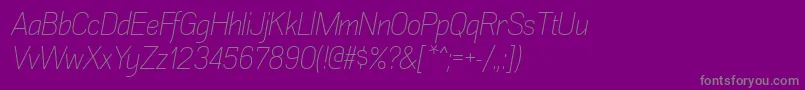 AkazanltItalic Font – Gray Fonts on Purple Background