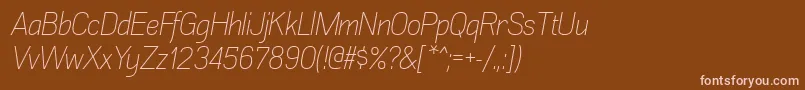 AkazanltItalic Font – Pink Fonts on Brown Background