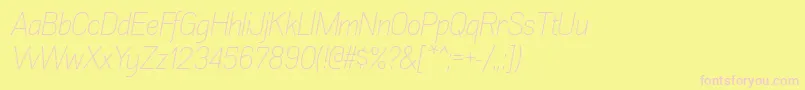 AkazanltItalic Font – Pink Fonts on Yellow Background