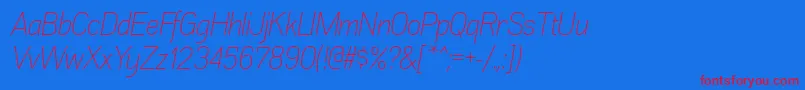 AkazanltItalic Font – Red Fonts on Blue Background