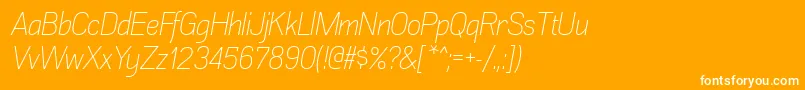 フォントAkazanltItalic – オレンジの背景に白い文字