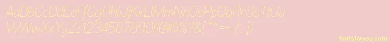 AkazanltItalic Font – Yellow Fonts on Pink Background