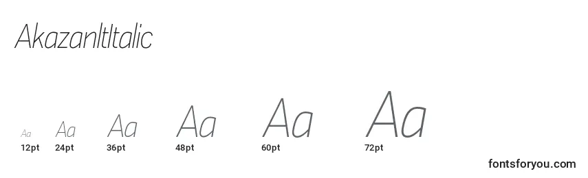 Размеры шрифта AkazanltItalic