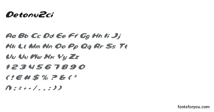 Schriftart Detonv2ci – Alphabet, Zahlen, spezielle Symbole
