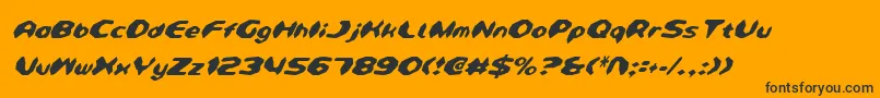 Detonv2ci-Schriftart – Schwarze Schriften auf orangefarbenem Hintergrund