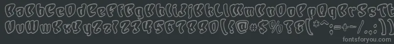 フォントCharacterOpen – 黒い背景に灰色の文字