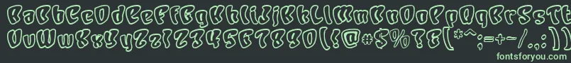 CharacterOpen Font – Green Fonts on Black Background