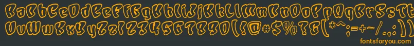 フォントCharacterOpen – 黒い背景にオレンジの文字