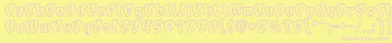 CharacterOpen Font – Pink Fonts on Yellow Background