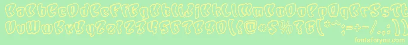 CharacterOpen Font – Yellow Fonts on Green Background