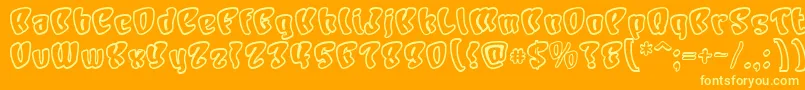 CharacterOpen Font – Yellow Fonts on Orange Background