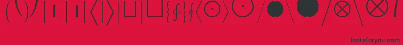 フォントLucidaBrightMathExtension – 赤い背景に黒い文字