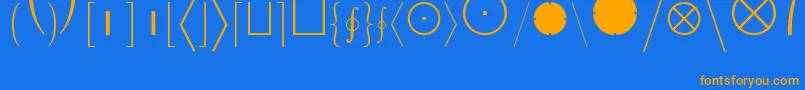 LucidaBrightMathExtension Font – Orange Fonts on Blue Background