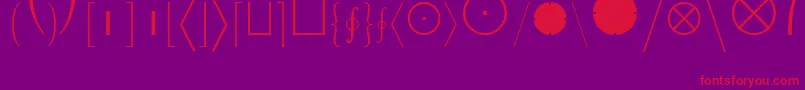 LucidaBrightMathExtension Font – Red Fonts on Purple Background