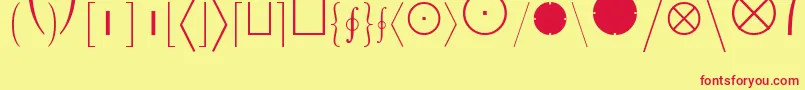 LucidaBrightMathExtension Font – Red Fonts on Yellow Background