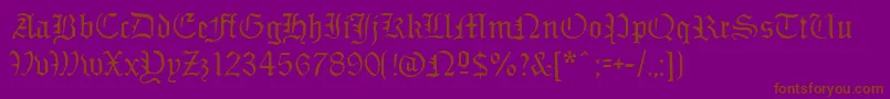 Sabbathblackregular-Schriftart – Braune Schriften auf violettem Hintergrund