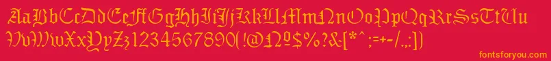 フォントSabbathblackregular – 赤い背景にオレンジの文字