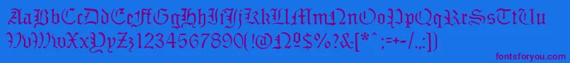 Sabbathblackregular Font – Purple Fonts on Blue Background