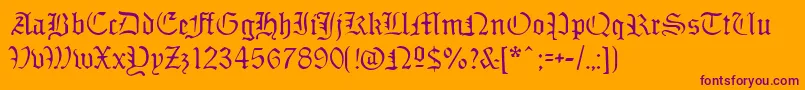 Sabbathblackregular Font – Purple Fonts on Orange Background