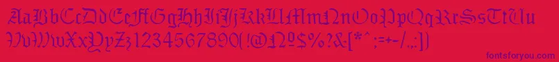 Sabbathblackregular Font – Purple Fonts on Red Background