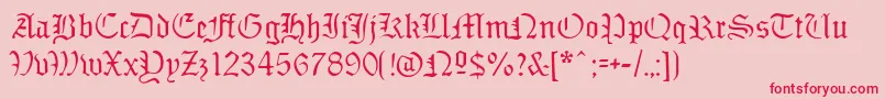 Sabbathblackregular-Schriftart – Rote Schriften auf rosa Hintergrund